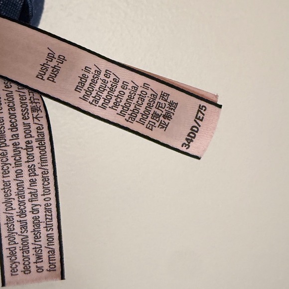 Victoria's Secret Lace Racerback Push-Up Front Closure Bluestone Size 34DD‎ NWT - Picture 3 of 3